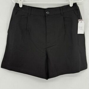 Time and Tru Women's Linen Blend Pleated Shorts Sz S 4-6 Elastic Back Waist NWT